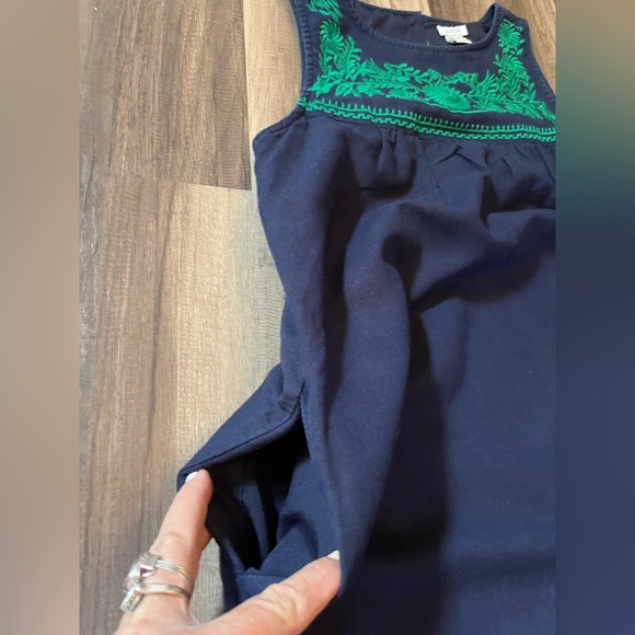 J.Crew Linen/Cotton Embroidered Mini Shift Dress SZ XXS - Picture 8 of 13